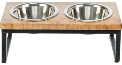 Produktbild von TRIXIE Napf-Set, Holz/Metall - 2 × 1,8 l/ø 21 cm/48 × 24 × 16 cm