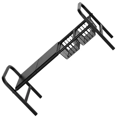 Produktbild von Ausziehbarer Untertisch-Organizer 69–88 cm, 2 Ablagen + 2 Körbe, Schwarz