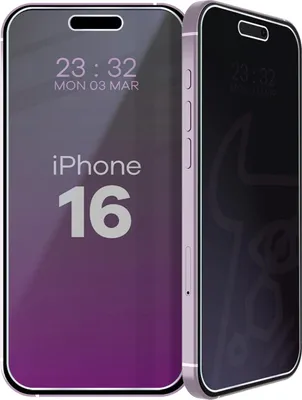 Produktbild von Bizon Privacy Glass Mule Shadow Apple iPhone 16 matt