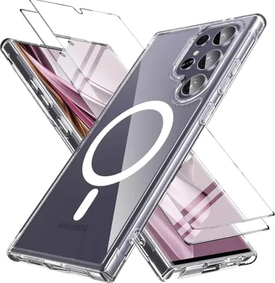 Produktbild von MagSafe Hülle + 2X Schutzglas für Samsung Galaxy S25 Ultra Panzerfolie MagSafe Case Full 9H