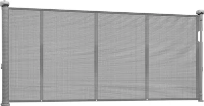 Image de Barrière extensible pour bébés et chiens SucceBuy en filet, extensible jusqu'à 280 cm de largeur et 87 cm de hauteur, idéale comme barrière de sécurité pour les escaliers, les portes, les couloirs et les salles de jeux, couleur grise