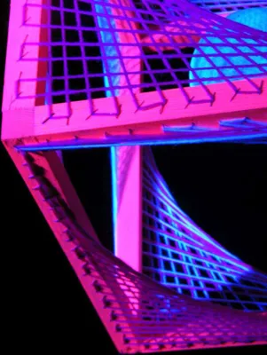 Produktbild von PSYWORK Schwarzlicht 3D StringArt Würfel "Pink Poison", 40cm