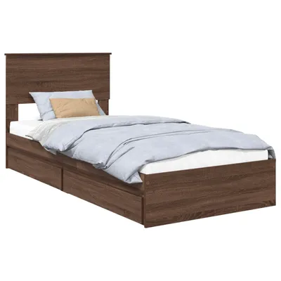 Obrázok produktu pre vidaXL Úložná posteľ hnedý dubový vzhľad 75 x 190 cm materiál na báze dreva