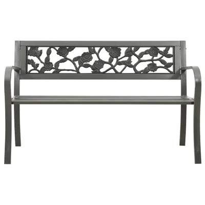 Produktbild von vidaXL Gartenbank 125 cm Stahl Grau