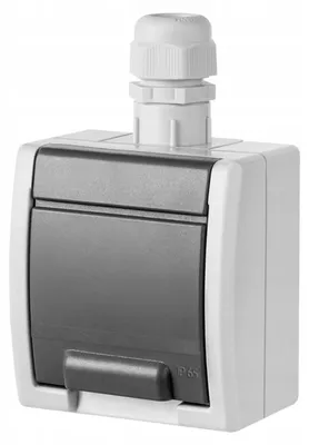 Immagine prodotto di Presa singola a superficie, ermetica, grigia, IP65, AQUANT 1241-65, Elektro-Plast