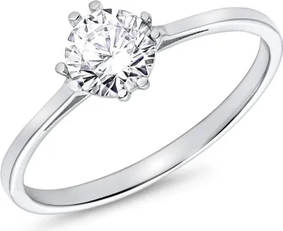 Produktbild von Verlobungsring von JEWLIX aus 375er Weißgold mit Zirkonia 9K Echtgold