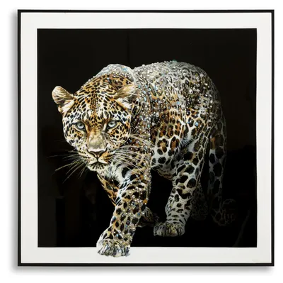 Produktbild von FURNLUX Wandkunst Jaguar Schwarz 82cm / Hauptfarbe: Schwarz / Abmessungen: 82 x 82 x 4 cm