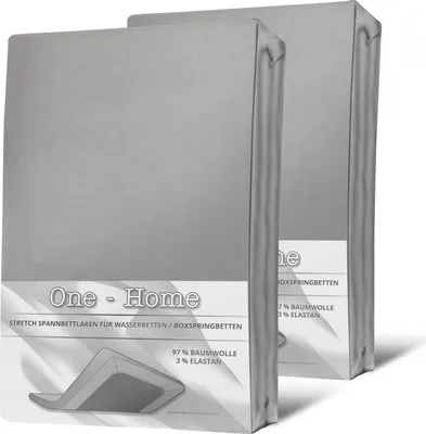 Produktbild von 2 Spannbettlaken 180x200 - 200x220 cm silber Elasthan Boxspringbett Wasserbett