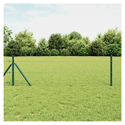 Produktbild von Zaunpfosten Grün 50 x 1 m (50 mm Maschen) Stahl und PVC für Gartenzaun, Hundezaun, Weidezaun, Hühnerzaun und Gartennetz mit Bodenbefestigung