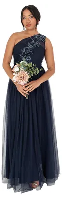 Produktbild von Maya Deluxe Damen Women's Ladies Maxi Dress Sleeveless One Shoulder Sequin Embel