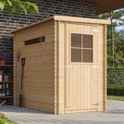 Image de Abri de Jardin en Bois 2,63m² Cabane de Jardin Exterieur 19mm épaisseur de Paroi, Cabanon Jardin Exterieur à Outils et Velo avec Fenêtres TIMBELA M306