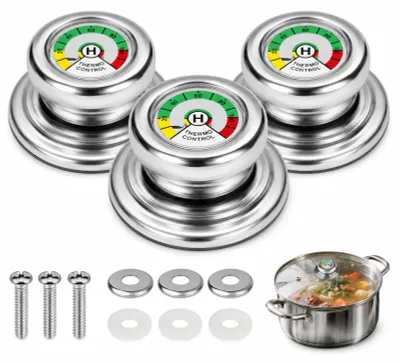 Productafbeelding van Topdekselgreep met thermometer - Universele vervangingsgreep voor topdekels