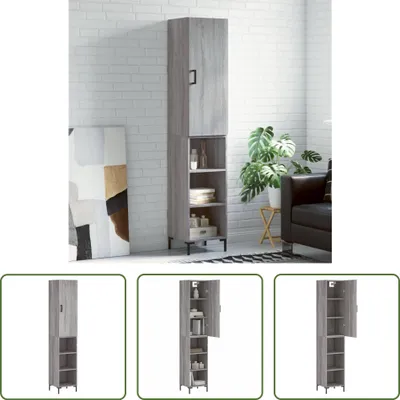 Produktbild von The Living Store Highboard Grau Sonoma 34,5x34x180 cm Holzwerkstoff