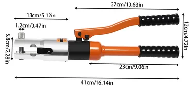Produktbild von Hydraulisches PEX-Presswerkzeug - CW-1632 - 10 t - Cr40-Stahl - 360° drehbarer Kopf - 4 austauschbare TH-Pressbacken TH16–TH32 - Orange