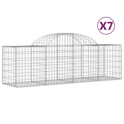 Zdjęcie produktu dla vidaXL Gabiony z wysokim łukiem 7 szt. 200x50x60/80 cm Ocynkowane żelazo