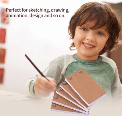 Obrázok produktu pre Sada prázdnych flipbookov s 300 listami animačného papiera Flipbook Viazacie skrutky pre LED obkresľovaciu svetelnú podložku Kreslenie Skicovanie Animácia Tvorba karikatúry