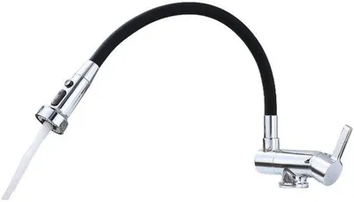 Immagine prodotto di Miscelatore da cucina in cromo per alta pressione, funzione a 3 getti, flessibile, in ottone