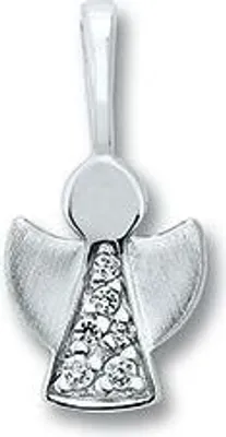 Produktbild von Anhänger Engel Zirkonia 925/- Silber rhodiniert teilmatt