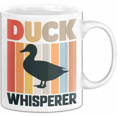 Produktbild von Quietscheente Tier Tasse Geschenk Lustige Geschenkidee Spruch Entenflüsterer (Weiß)
