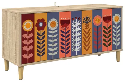 Zdjęcie produktu dla Komoda RTV vidaXL ESSEN, 102 x 33 x 50 cm, płyta wiórowa imitująca drewno Sonoma