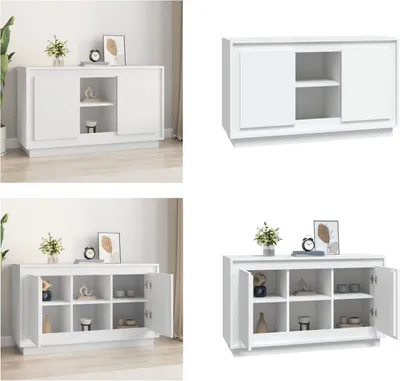 Produktbild von vidaXL Sideboard Weiß 102x35x60 cm Holzwerkstoff - Sideboard - Sideboards - Schrank - Aufbewahrungsschrank