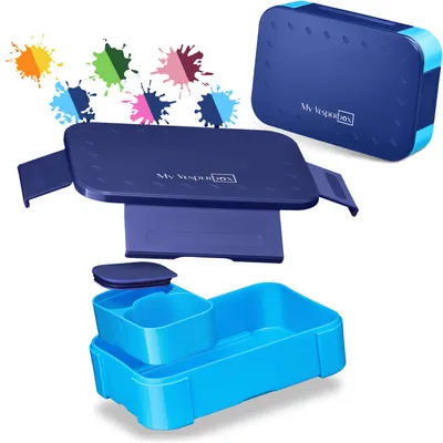 Obrázok produktu pre My Vesperbox® Detská krabička na desiatu s priehradkami [MINI LITE] – Krabička na desiatu s priehradkami – Bento box – Krabička na desiatu – Krabička na desiatu do školy a škôlky – Krabička na desiatu pre chlapcov a dievčatá