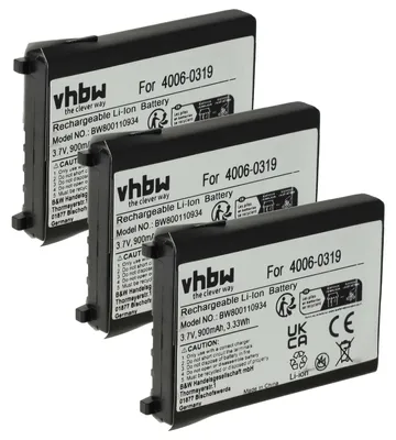 Produktbild von vhbw 3x Akku Ersatz für Datalogic 95A201004 für Barcodescanner POS (900 mAh, 3,7 V, Li-Ion)