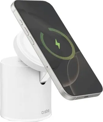 Obrázok produktu pre SBS TEWIRMAGFOLD2IN1, Vnútorný, USB, Bezdrôtové nabíjanie, Biela