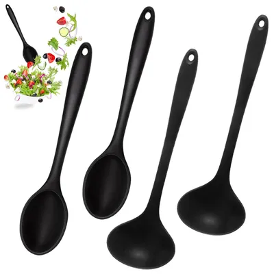 Suppenschöpfer-Set aus Silikon, 4-teilig, 27,3 cm, hitzebeständig