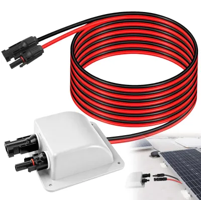 Solarkabel-Dachdurchführung, doppelt, 2 m Kabel, weiß