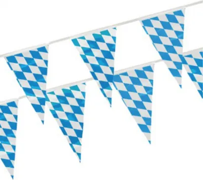 Produktbild von PAPSTAR Wimpelkette "Bayrisch Blau" aus Folie bedruckt wetterfest