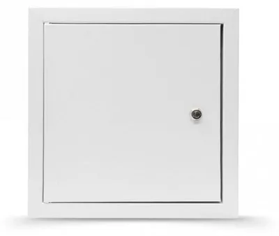 Zdjęcie produktu dla Elzusha - Metalowa klapa inspekcyjna z ramą w stylu fotolam, wymiar 390x390 mm, biały, połysk