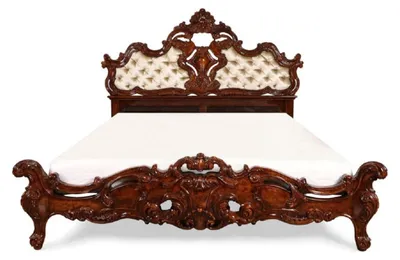 Produktbild von Casa Padrino Luxus Barock Doppelbett Braun / Gold - Barock Schlafzimmer Möbel