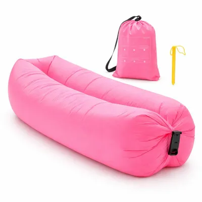Produktbild von Aufblasbares 180×65cm Luftsofa mit Tragetasche, Leicht abwischbares Luftbett, Camping Sofa - COMFYAIR Rosa