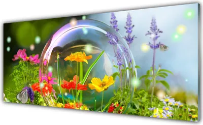 Immagine prodotto di Quadri in vetro 125x50, decorazioni murali, stampa su vetro, fiori, natura