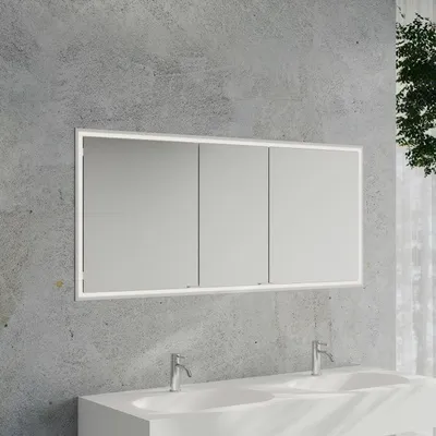 Immagine prodotto di Specchio da bagno a cubo Kronenbach 2.0, da incasso, con 3 ante, 160 cm