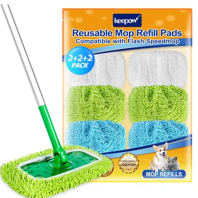 6er-Pack wiederverwendbare Mop-Bezüge für Speed Mop, 25–30 cm