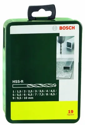 Produktbild von Metallbohrer-Set HSS-R, 19-teilig, 1 - 10 mm, Metallkassette