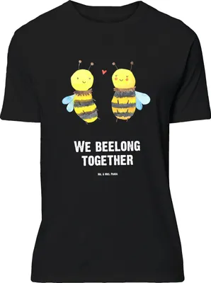 Produktbild von Mr. & Mrs. Panda Größe L T-Shirt Biene Verliebt - Schwarz - Geschenk, mit Spruch, Tshirt, Shirt