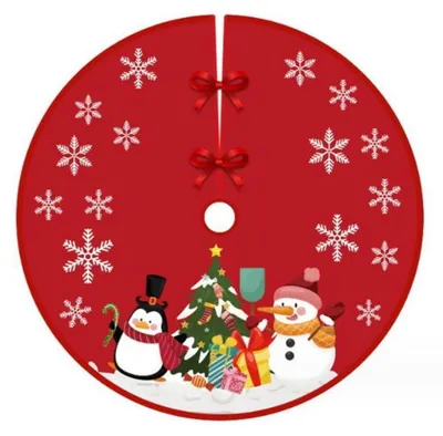 Produktbild von Weihnachtsbaum Rock Kunstplüsch 90cm mit Weihnachtsmotiven
