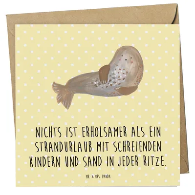 Produktbild von Mr. & Mrs. Panda Grußkarte Sommerchaos - Gelb Pastell - Geschenk, faltkarte, Winter, Sommer, Summer Feelings, Glückwunschkarte, Herbst, Sommerferien Abschiedsgeschenk