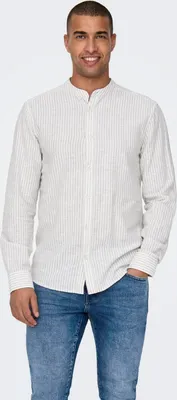 Produktbild von ONLY & SONS Leichtes Leinen Hemd Langarm Slim Fit Größe: XL