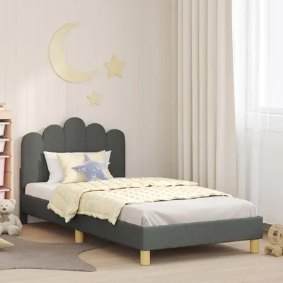 Produktbild von Maison Exclusive - Kinderbettgestell mit Kopfteil Dunkelgrau 80 x 200 cm Stoff