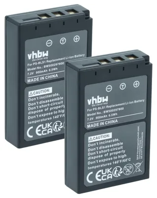 Produktbild von vhbw 2x Akku kompatibel mit Olympus OM-D E-M10 Mark IV Kamera (900 mAh, 7,2 V, Li-Ion)