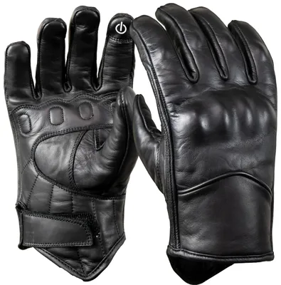 Productafbeelding van Leren Motorhandschoenen - Zwart - Maat 2XL