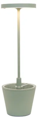 Immagine prodotto di Lampada a led da tavolo Poldina Reverso Verde Salvia ricaricabile e dimmerabile con batteria fino a 12 ore. Da esterno IP65