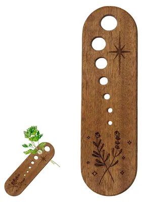 Kräuterschaber aus Holz, 7 Lochgrößen, Kräuterstripper
