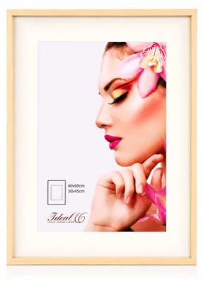 Produktbild von 3D Objektrahmen Holz Bilderrahmen Wanddeko Collage Poster Shirt Trikot Rahmen HR - Farbe: Natur | Format: 40x60