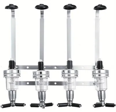 Produktbild von Wandmontierter Getränkespender mit 4 Flaschen und Zapfhähnen aus Aluminium