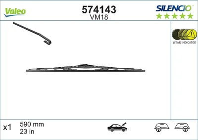 Produktbild von VALEO SILENCIO Scheibenwischer Wischblatt für BMW 7 (E38) 590mm